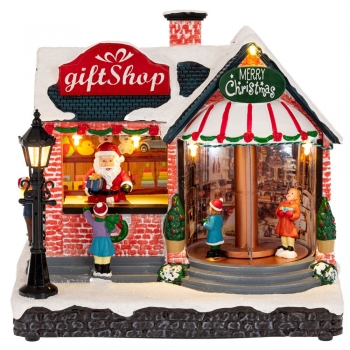 Χριστουγεννιάτικη Παράσταση Polyresin-Πλαστικό Με Φως-Μουσική & Κίνηση Toy Store 22x14x21εκ. iliadis 90746