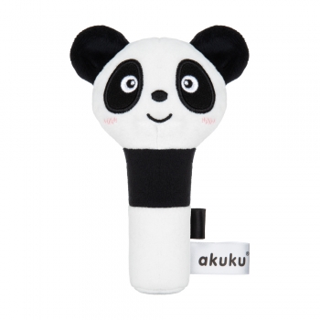 Βελούδινη Κουδουνίστρα Squeaker Panda akuku A0706
