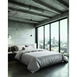 Ζεύγος Μαξιλαροθήκες Βαμβακοσατέν Oxford 50x70εκ. City 2 Silver Makis Tselios