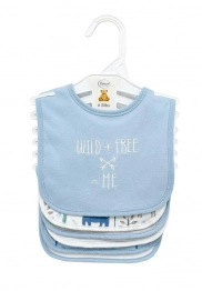 Σετ 6τμχ Σαλιάρες Interlock Polycotton 20x30εκ. Wild 23 Sky Blue Dimcol