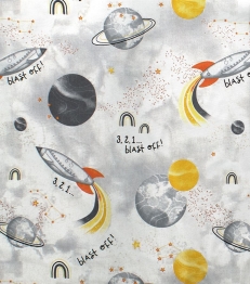 Πάνα Χασές Bebe Βαμβακερή 80x80εκ. Spaceship 187 Grey Dimcol