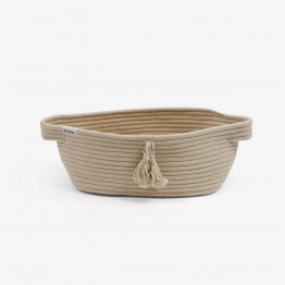 Καλαθάκι Από Βαμβακερό Σχοινί 40x14x20εκ. Μπεζ Minene 12320009890OS