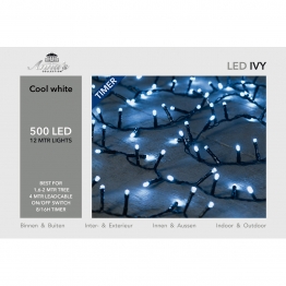 Φωτάκια 500 Led Λευκά-12μ. Με Μαύρο Καλώδιο MSA 20-89-383