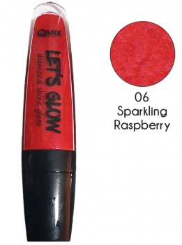 Lip Gloss Sparkling Lets Glow 7ml Rasberry QUIZ 1312GLOW-6