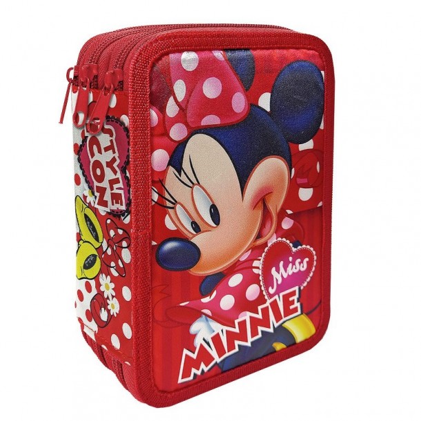 Κασετίνα Τριπλή Γεμάτη Minnie 12,5x7x19,5εκ. Disney 50-2793