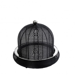 Πιατέλα Σερβιρίσματος Ανοξείδωτη-Αλουμινίου Μαύρη 35x35x32εκ. ESPIEL TAF109