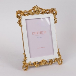 Κορνίζα Polyresin Λευκή-Χρυσή 13x18εκ. ESTHETI 756-12201