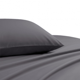 Ζεύγος Μαξιλαροθήκες Βαμβακοσατέν 53x72εκ. Dark Grey Lavish Satin Line Melinen 20005622