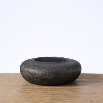 Βάζο Ανάγλυφο Polyresin Μαύρο ESPIEL 21,5x21,5x7,5εκ. FIK429
