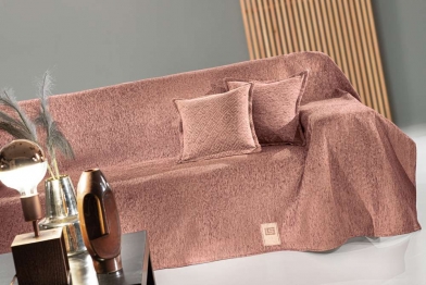Ριχτάρι Πολυθρόνας Polycotton Chenille Matis Salmon 180x150εκ. Guy Laroche