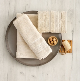 Σετ Πετσέτες 3τμχ Βαμβακερές Evelyn Cream Sb home