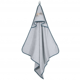Κάπα Βαμβακερή Με Κέντημα Bebe 80x80εκ. Essential 8852 Μπλε-Γκρι Greenwich Polo Club