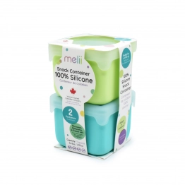 Σετ 2τμχ Δοχείο Σιλικόνης Για Σνακ 236ml Blue/Lime Melii MEL23310