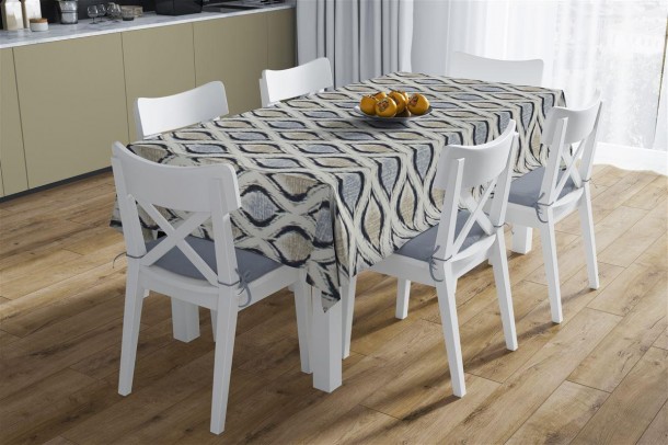 Σετ Τραπεζομάντηλο 140x140εκ. Με Runner 40x140εκ. Αλέκιαστο Polycotton Cyclops 461 Blue DimCol