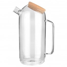 Κανάτα Γυάλινη Διάφανη Με Καπάκι Φελλού 1800ml-11x11x26εκ. Estia 01-23584