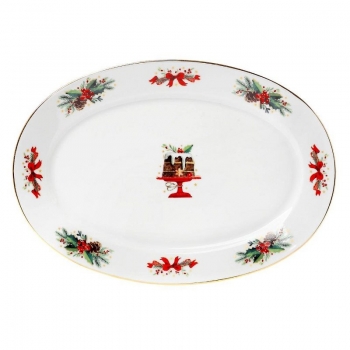 Χριστουγεννιάτικη Πιατέλα Πορσελάνης Οβάλ 33εκ. Christmas Magic CRYSPO TRIO 06.240.07