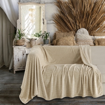 Ριχτάρι Flannel Τριθέσιου 170x300εκ. Enzo Beige Melinen 20003809