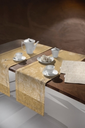 Runner Αλέκιαστο 2 Όψεων Polyester 2034 Curry Laser Cut 40x160εκ. Saint Clair