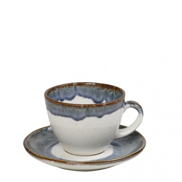 Φλυτζάνι Με Πιατάκι Cappuccino Stoneware Essentials ESPIEL 220ml OWR102K6