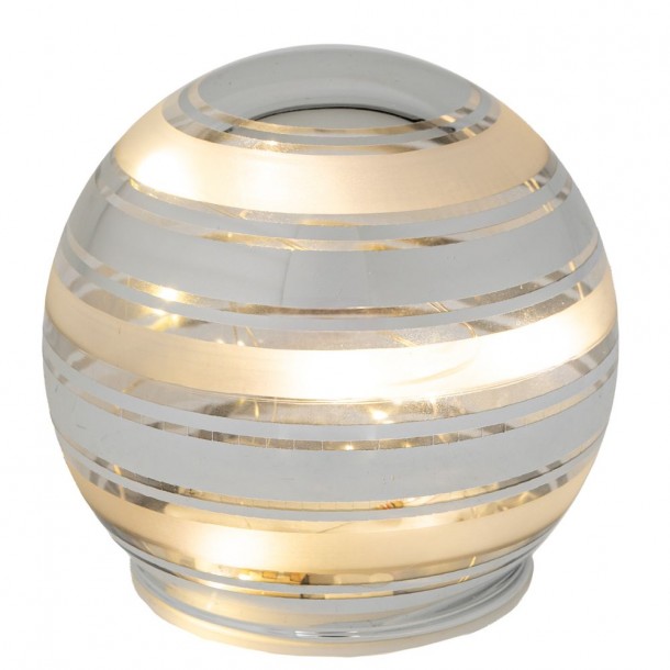 Χριστουγεννιάτικη Μπάλα Γυάλινη Με Led Μπαταρίας Λευκή-Ασημί Φ10εκ. iliadis 90922