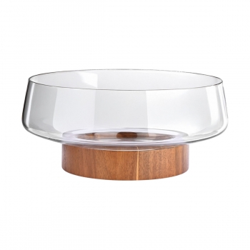 Σαλατιέρα Γυάλινη Με Ξύλινη Βάση Allure 26x16x12,7εκ. Estia 01-36614