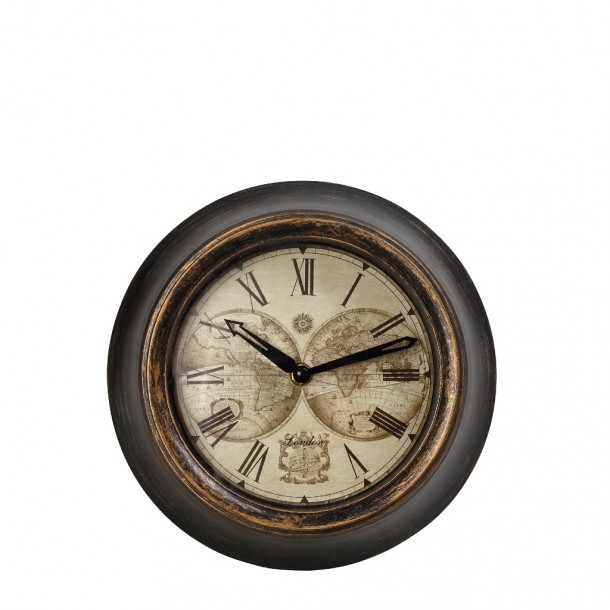 Ρολόι Τοίχου Polyresin Καφέ ESPIEL 23,2x5,4x23,2εκ. ROL603