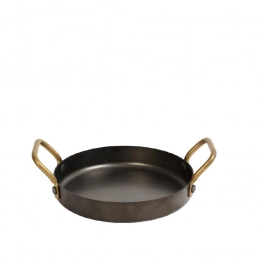 Σκεύος Σερβιρίσματος-Σαγανάκι Ανοξείδωτο 18/10 Με Λαβές Snow Black ESPIEL 19x14x3εκ./370ml FEV405