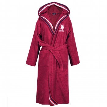 Μπουρνούζι Ενηλίκων Βαμβακερό Ζακάρ Extra Extra Large Essential 3061 Bordeaux Greenwich Polo Club