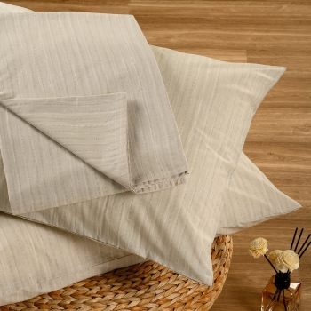Σετ Σεντόνι Με 2 Μαξιλαροθήκες Polycotton King Με Λάστιχο 180x200+32εκ. Nika Light Blue Casual Line Mini Melinen 20004853