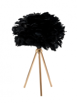 Φωτιστικό Επιτραπέζιο Μεταλλικό Χρυσό-Μαύρα Πούπουλα 46εκ. Zen Collection 25.51.52330