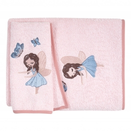 Σετ Πετσέτες 2τμχ Βαμβακερές Bebe Με Κέντημα Essential 8849 Dusty Rose-Pink Greenwich Polo Club