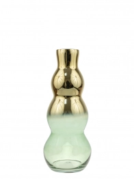 Βάζο Χειροποίητο Γυάλινο Χρυσό-Πράσινο 16,5x40εκ. Zen Collection 24.15.50796