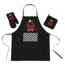 Σετ Κουζίνας 3τμχ Βαμβακερό Kitchen 0862 Black Das Home