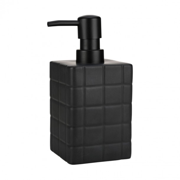 Σαπουνοθήκη Κεραμική Μαύρη 450ml-7,5x7,5x15εκ. Tiles Estia 02-27698