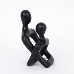 Διακοσμητικό Επιτραπέζιο Ζευγάρι Polyresin Μαύρο 11x11x18εκ. ESTHETI 752-27167