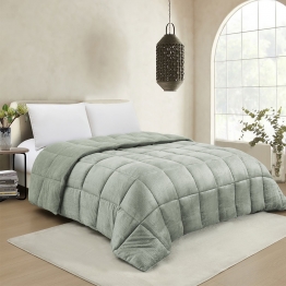 Κουβερτοπάπλωμα Flannel-Sherpa Υπέρδιπλο 220x240εκ. Shelby Soft Olive Melinen 20004977