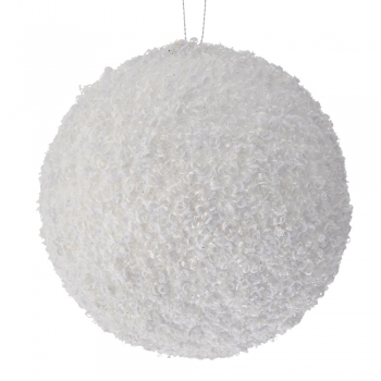 Χριστουγεννιάτικη Μπάλα Polyfoam Λευκή Glitter 12εκ. iliadis 83519