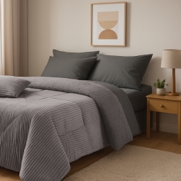 Κουβερτοπάπλωμα Fleece-Sherpa Μονό 160x220εκ. Blankets 1365 Grey Das Home
