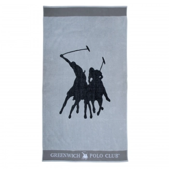 Πετσέτα Θαλάσσης Βαμβακερή 90x170εκ. Essential 3852 Γκρι-Μαύρο Greenwich Polo Club