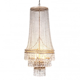 Πολυέλαιος Οροφής Με 6 Λάμπες & Κρυσταλλάκια Vintage Φ45x115εκ. iliadis 88154