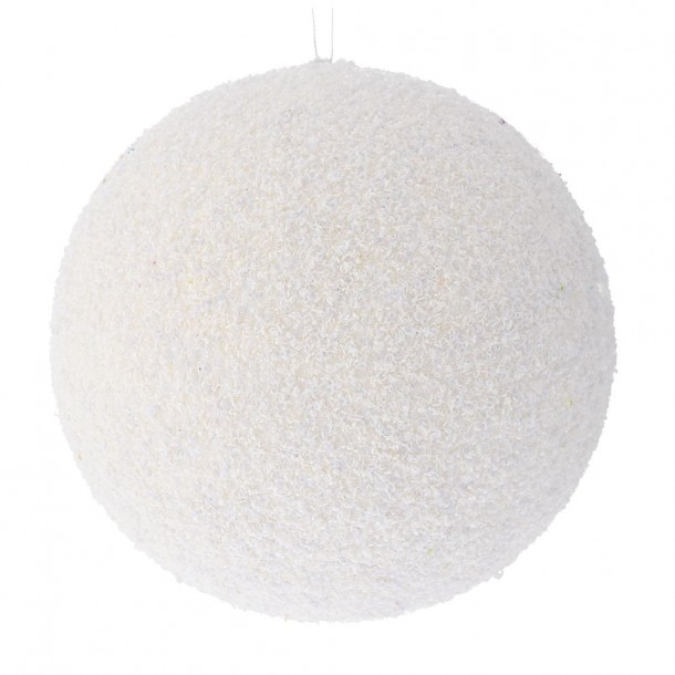 Χριστουγεννιάτικη Μπάλα Polyfoam Λευκή Glitter 20εκ. iliadis 83543