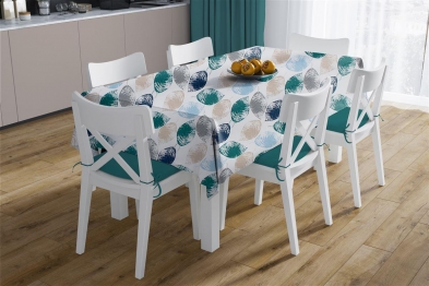 Τραπεζομάντηλο Polycotton Αλέκιαστο 180x300εκ. Leaves 466 Petrol DimCol
