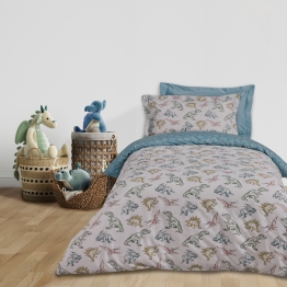 Σετ Σεντόνια Polycotton Μονά 170x260εκ. Kid Line 4930 Μπλε-Γκρι Das Kids