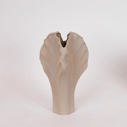 Βάζο Κεραμικό Γκρι-Μπεζ Φύλλο 18x18x40εκ. ESTHETI 819-00603