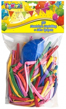 Μπαλόνια Modelling Σετ 50τμχ Με Mini Τρόμπα Toy Markt 71-3039