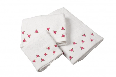 Σετ Πετσέτες 3τμχ Βαμβακερές Λευκές DimCol