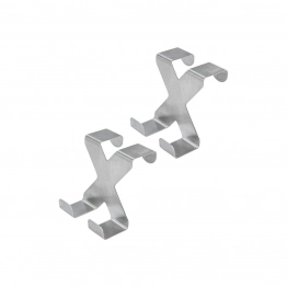 Κρεμάστρα Σετ 2τμχ Διπλή Μεταλλική Inox 1,9εκ. Estia 02-25748