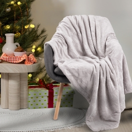 Χριστουγεννιάτικη Κουβέρτα Καναπέ Fleece 130x170εκ. Blankets 1373 Grey Das Home