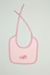 Σαλιάρα Βαμβακερή Με Κέντημα Baby Bear 162 25x25εκ. Ροζ DimCol