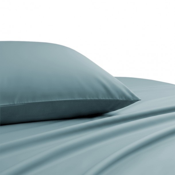 Ζεύγος Μαξιλαροθήκες Βαμβακοσατέν 53x72εκ. Dark Aqua Lavish Satin Line Melinen 20005620